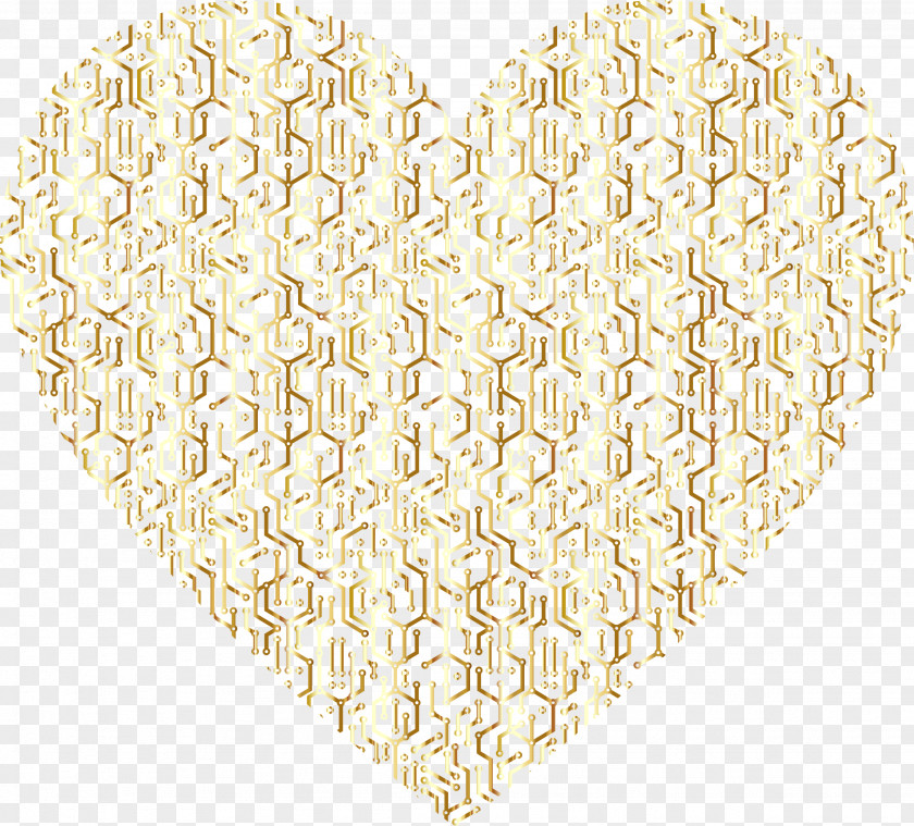 Gold Heart Electronics Electronic Circuit Clip Art PNG