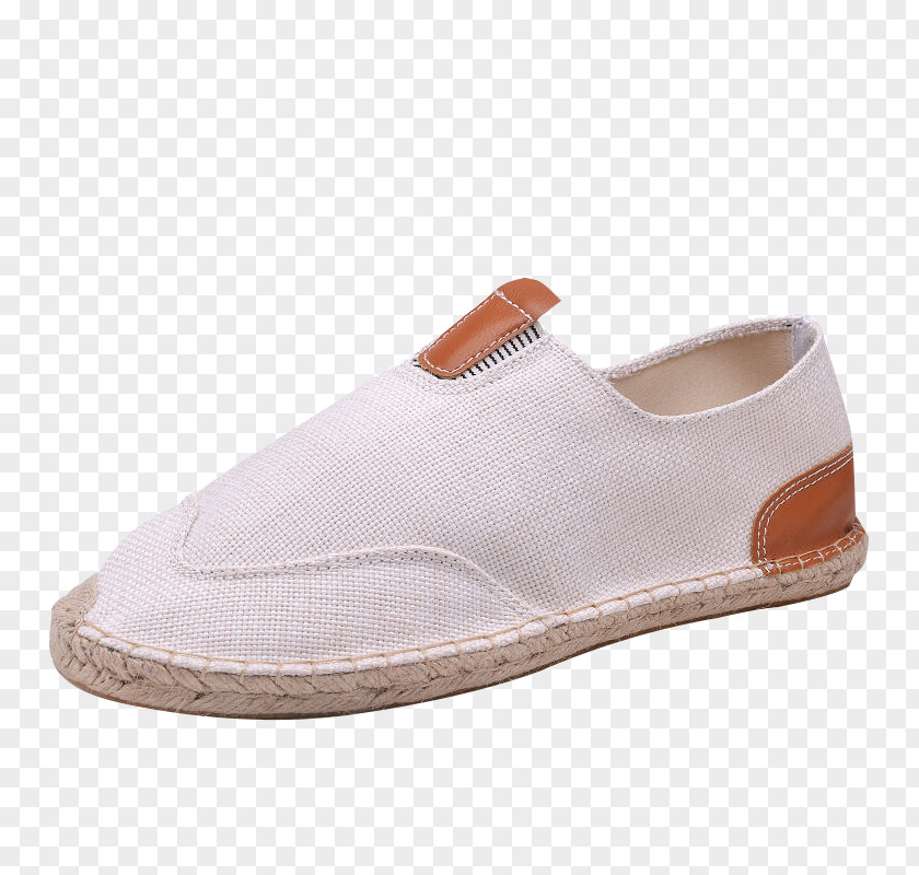 Linen Shoes Breathable Canvas Slip-on Shoe Suede Espadrille White PNG