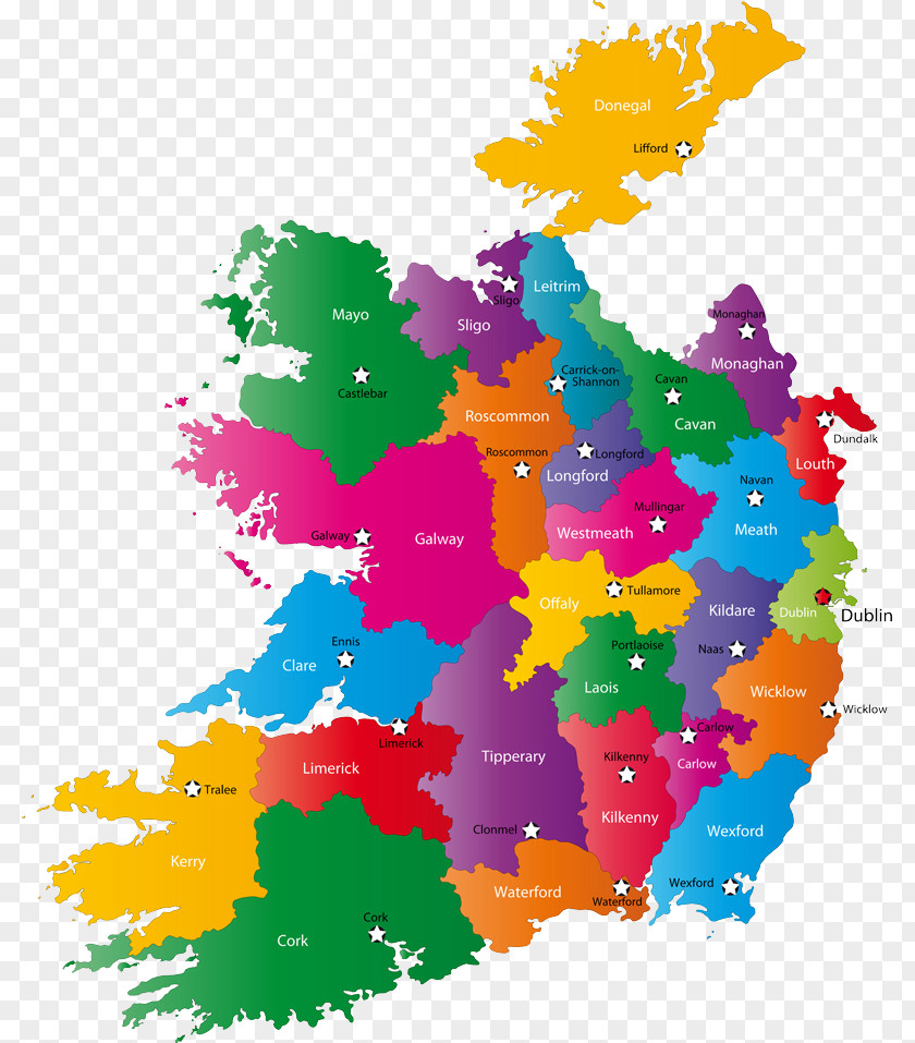 Map Counties Of Ireland World PNG