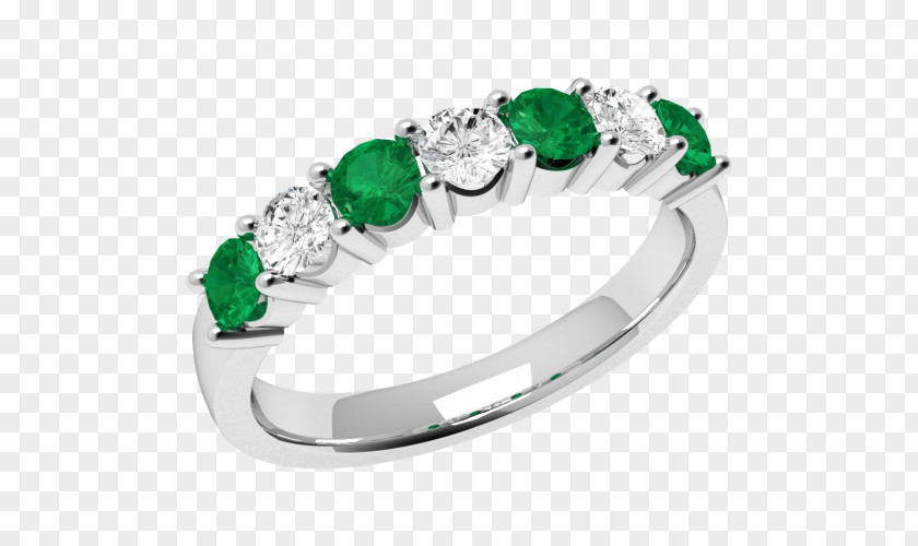 Emerald Diamond Eternity Ring Brilliant PNG