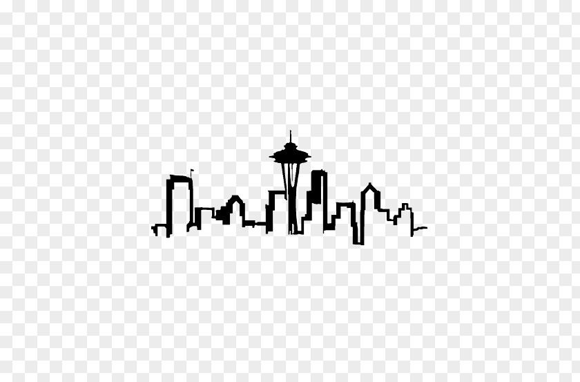 Silhouette Seattle Skyline Drawing PNG