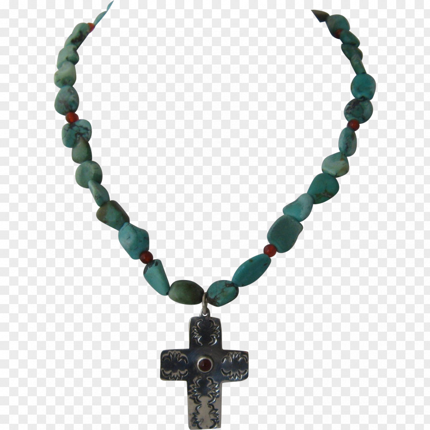 Necklace Cross Fleur-de-lis Charms & Pendants Turquoise PNG