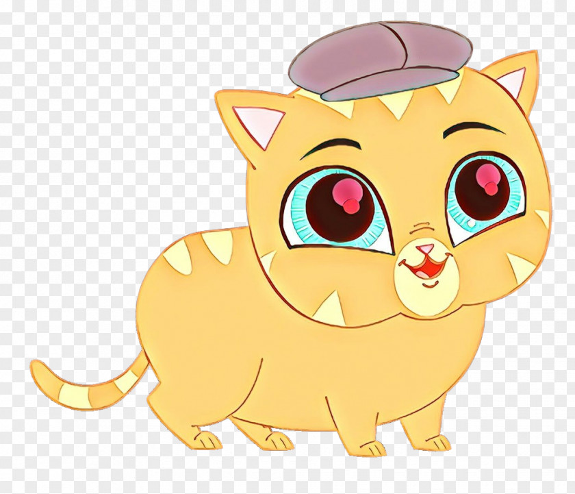 Cartoon Cat Yellow Whiskers Snout PNG