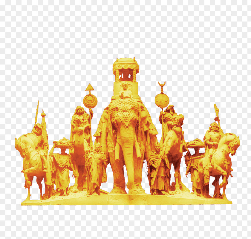 Golden Soldiers Sculpture PNG