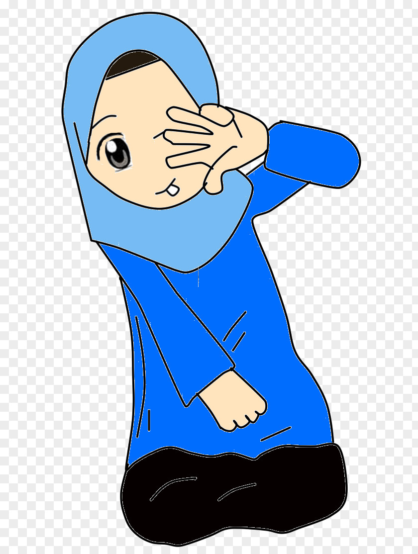 Islamic Cartoon Bandung Blue Animaatio Clip Art PNG