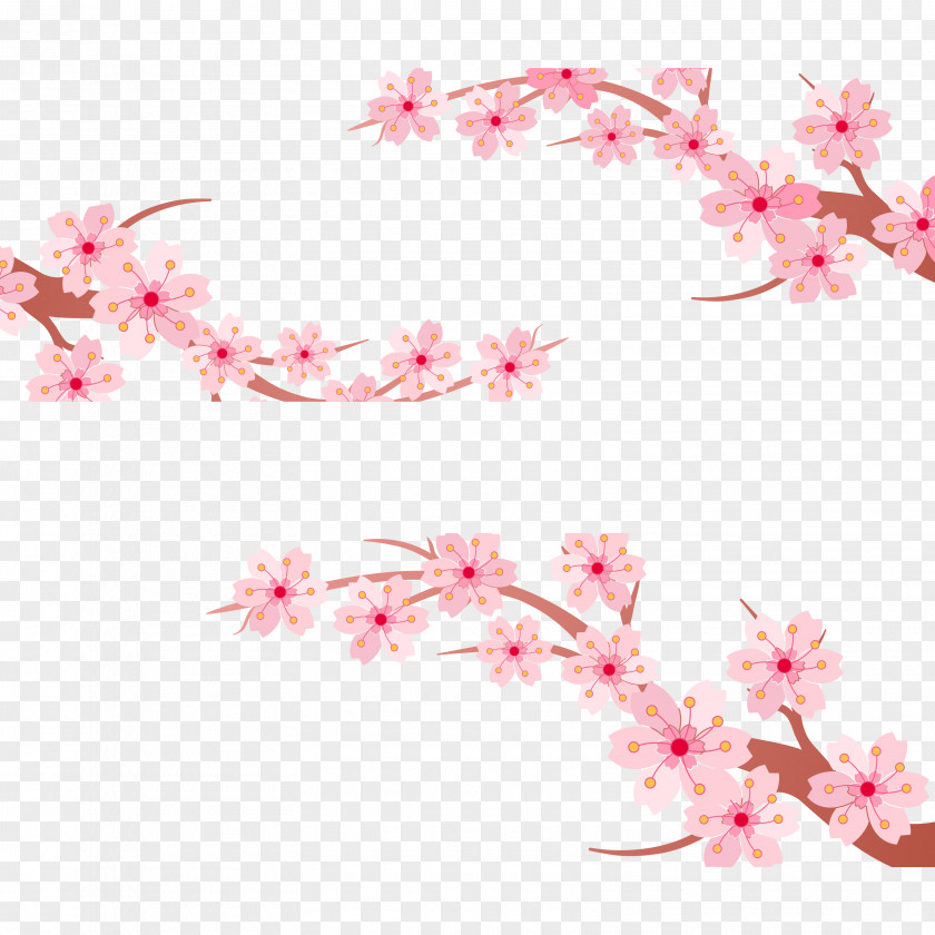 2017 Plum Vector Material Cherry Blossom Web Banner PNG