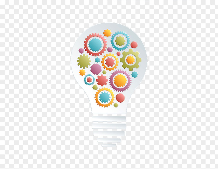 Creative Bulb Incandescent Light Gear Euclidean Vector Illustration PNG