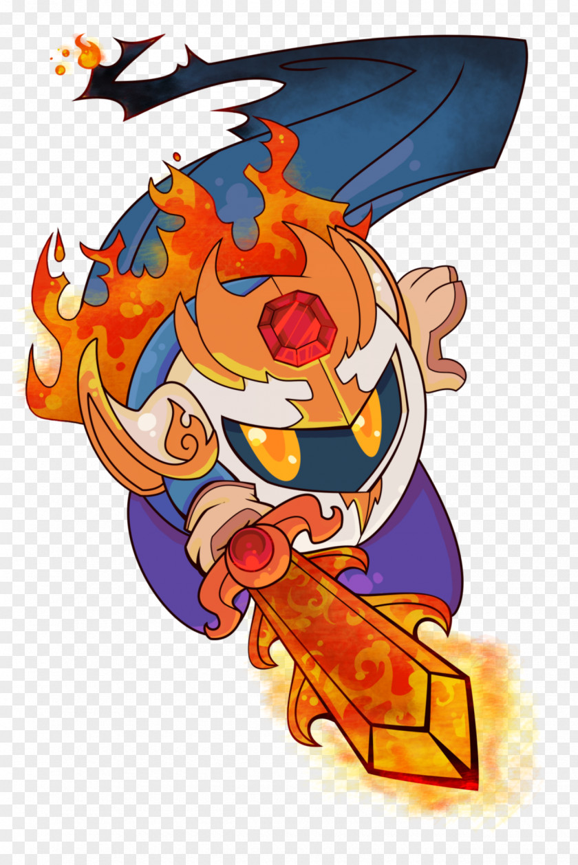 Kirby Meta Knight Art Flame PNG