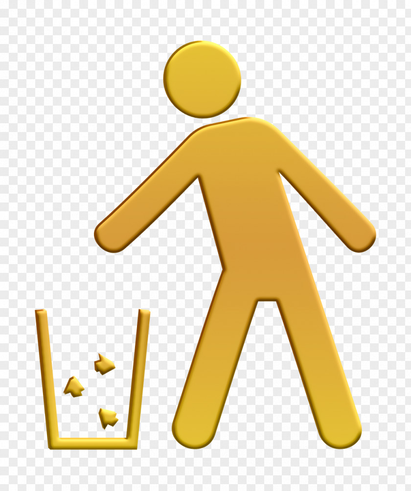 Man And Trash Container Icon Humans Dustbin PNG