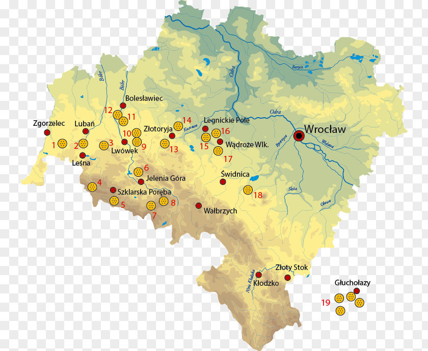 Map Lower Silesian Voivodeship Sudetes PNG