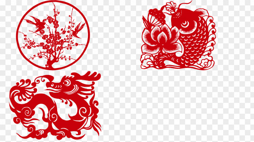 Paper Cut,Grilles,new Year,Chinese New Year China Papercutting Chinese Cutting Dragon PNG