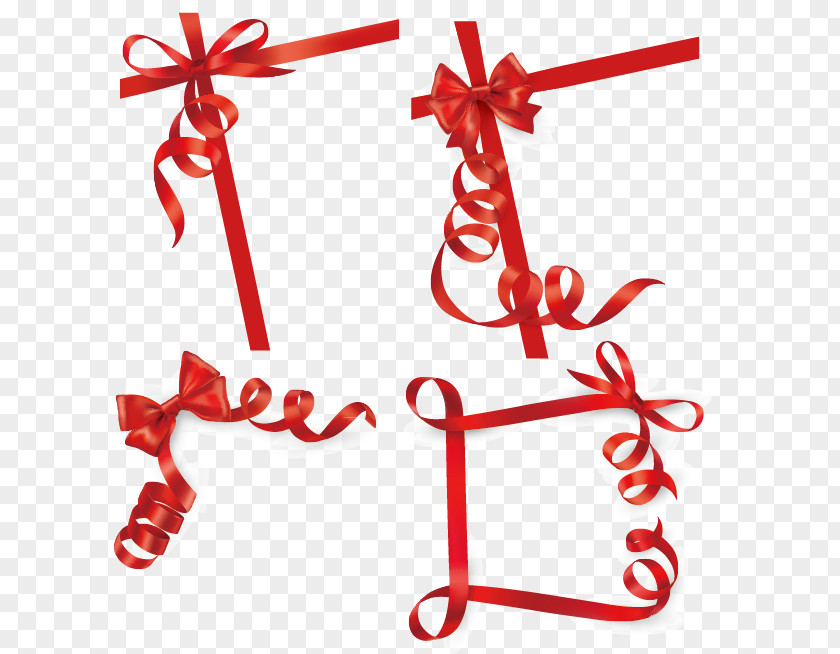 Red Ribbon Paper Christmas PNG