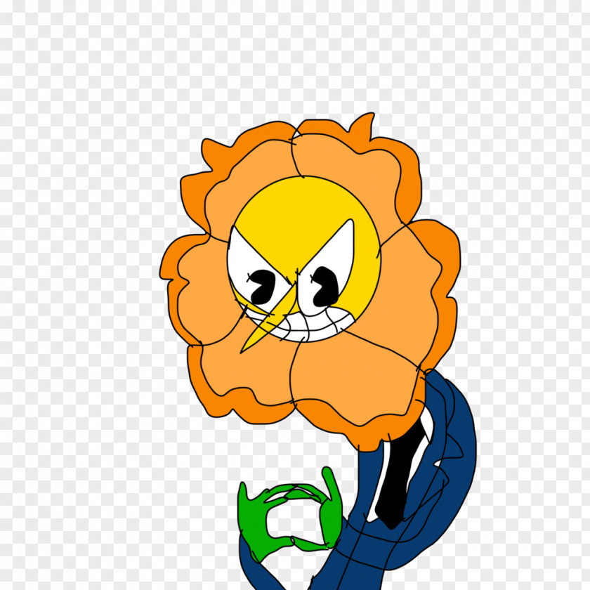 Smiley Sunflower M Line Character Clip Art PNG