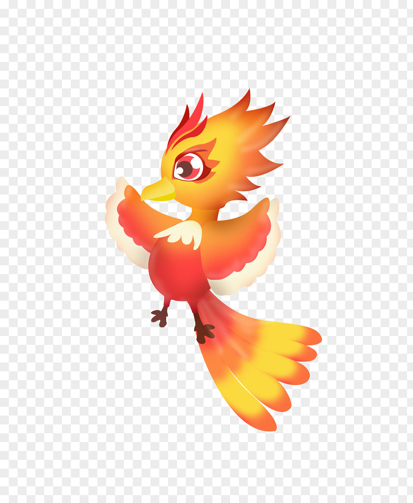 Cartoon Red Phoenix Figure Fenghuang Animation Illustration PNG