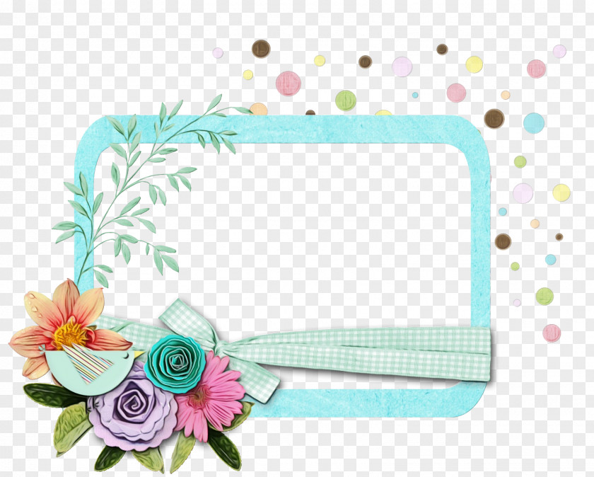 Wildflower Rectangle Floral Wedding Invitation Background PNG