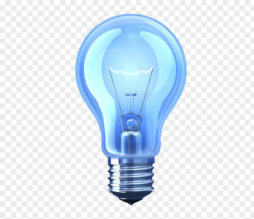 Blue Light Bulb Incandescent Lamp Lighting PNG