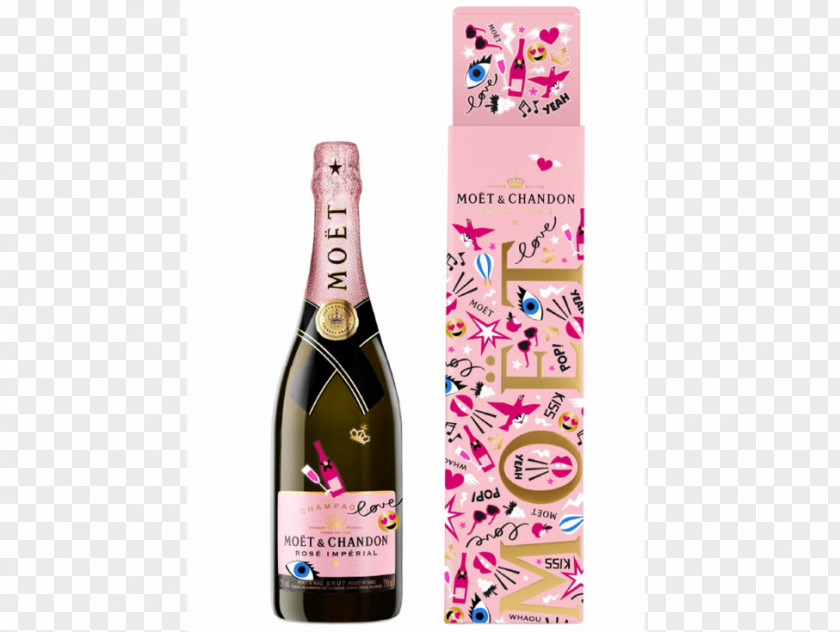 Champagne Moët & Chandon Rosé Impérial Sparkling Wine PNG