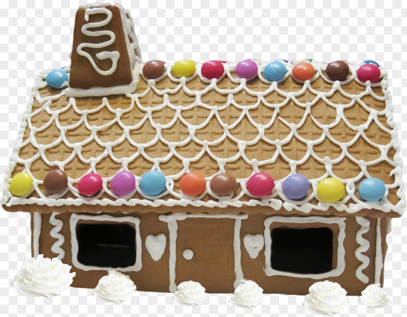 Beautiful Brown Cabin Gingerbread House Chocolate Cake Christmas Torte Hut PNG