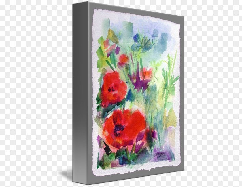Watercolor Painting Art Floral Design Poppy PNG
