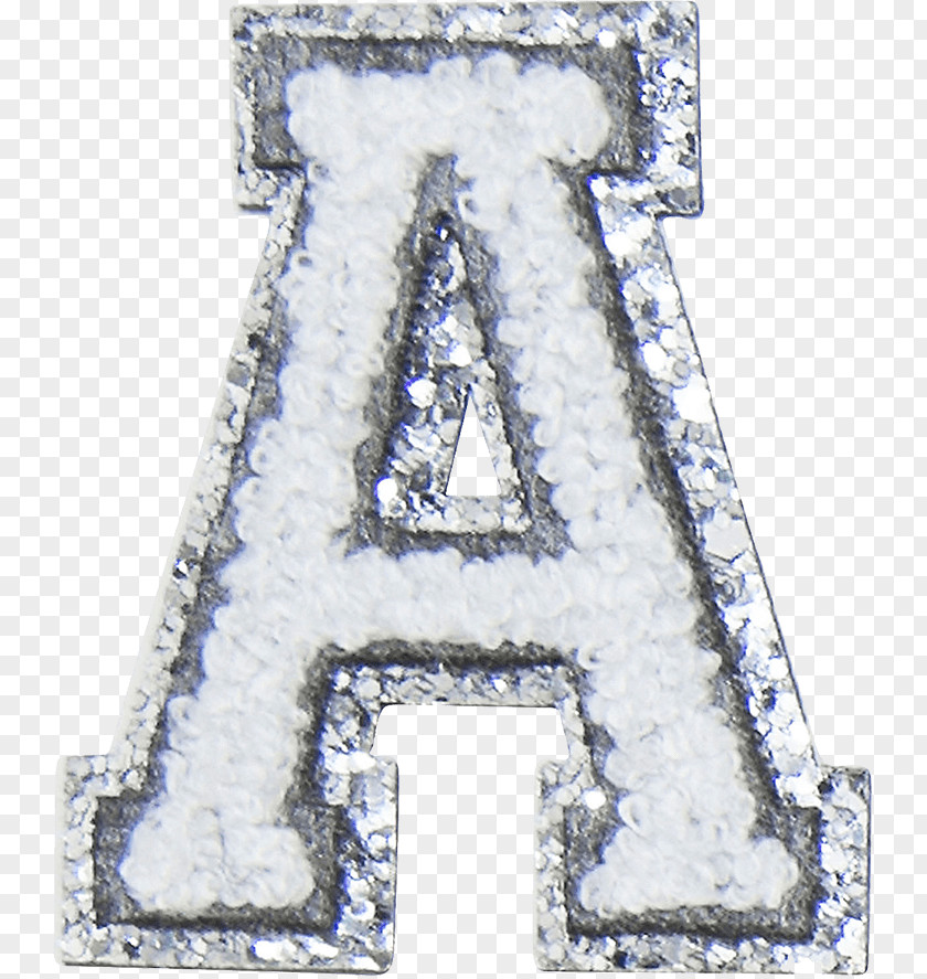 Glitter Alphabet Varsity Letter Embroidered Patch Team Embroidery Chenille Fabric PNG