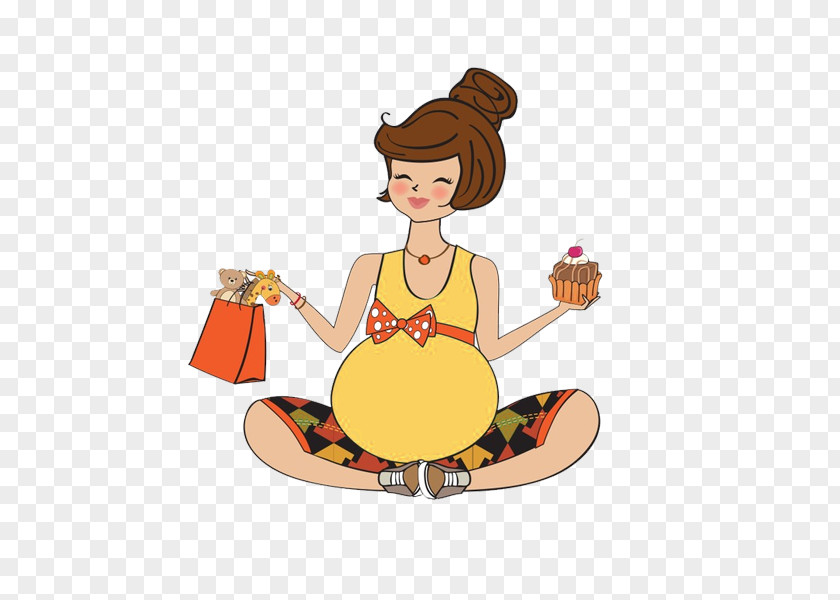 Hand-painted Cartoon Pregnant Women Pregnancy Drawing Woman PNG