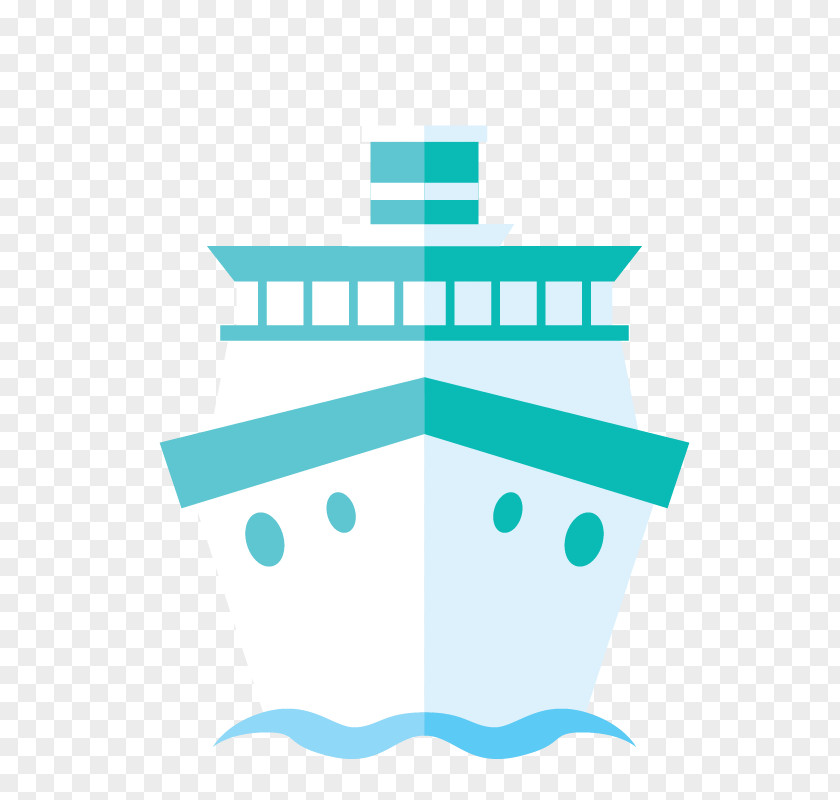 Blue Cruise Ship Animation Drawing PNG