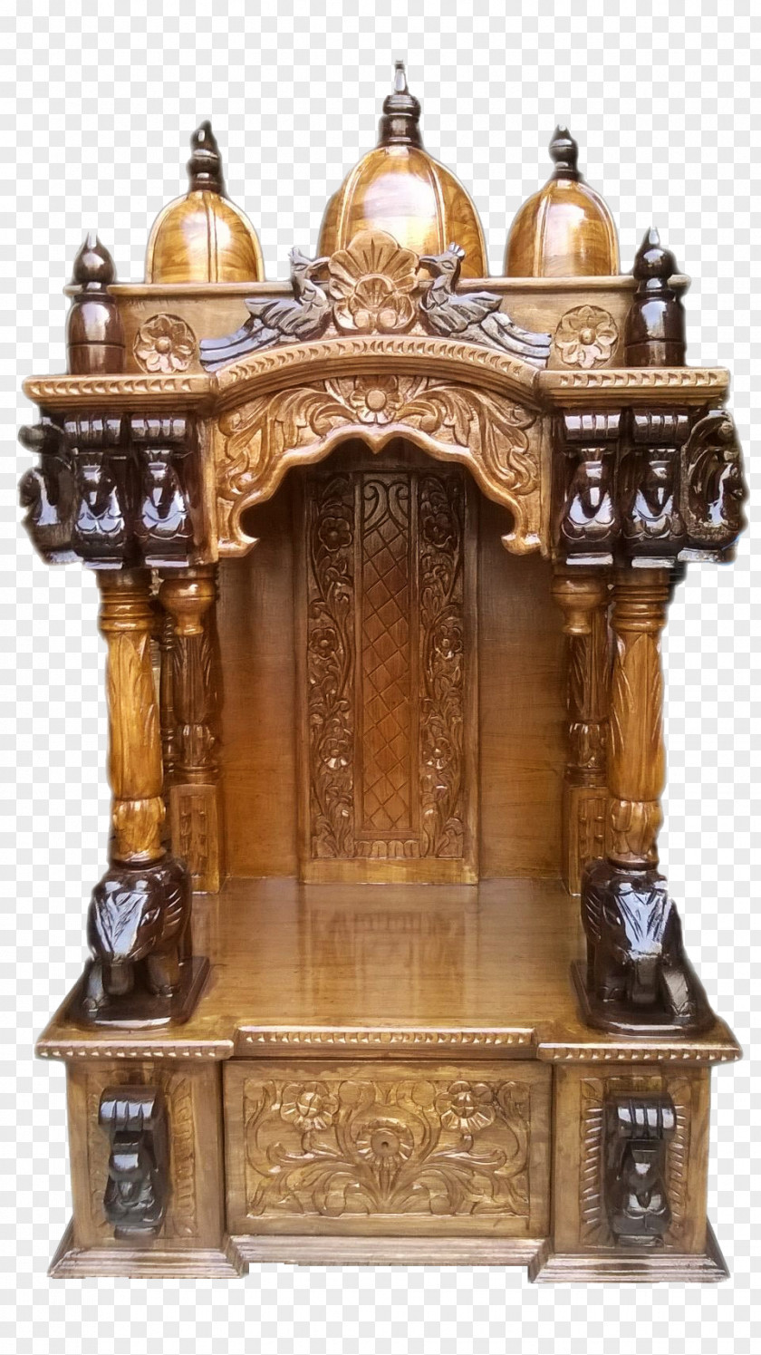 Pooja Bronze Furniture 01504 Antique Carving PNG
