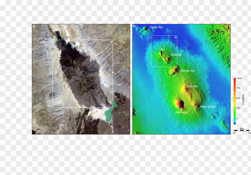 Danakil Depression Erta Ale Shuttle Radar Topography Mission Rift Geology PNG