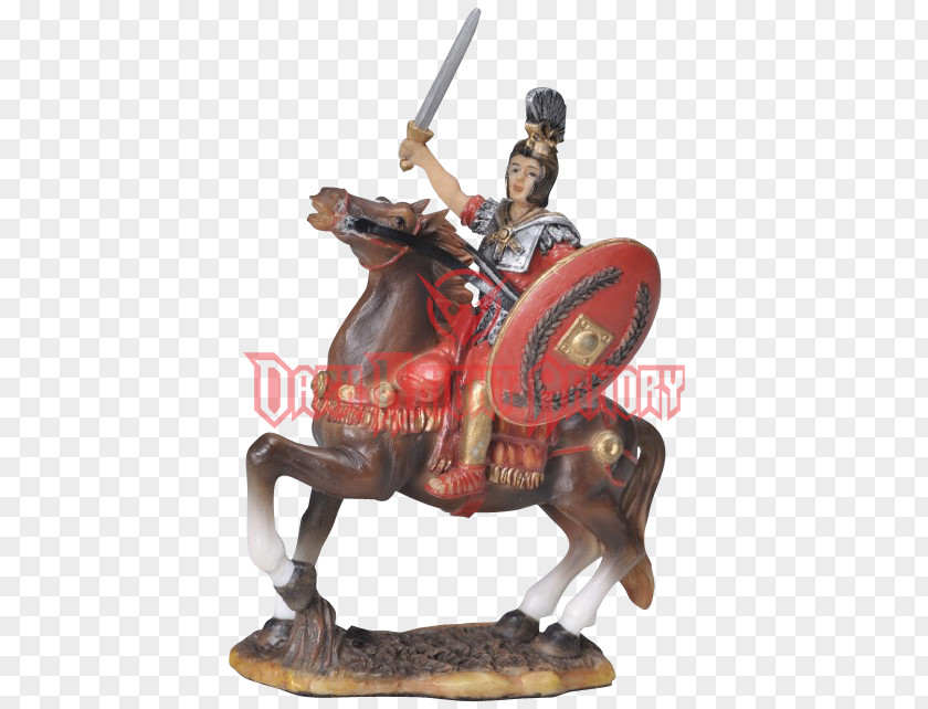 Horse Equestrian Statue Roman Army Figurine PNG