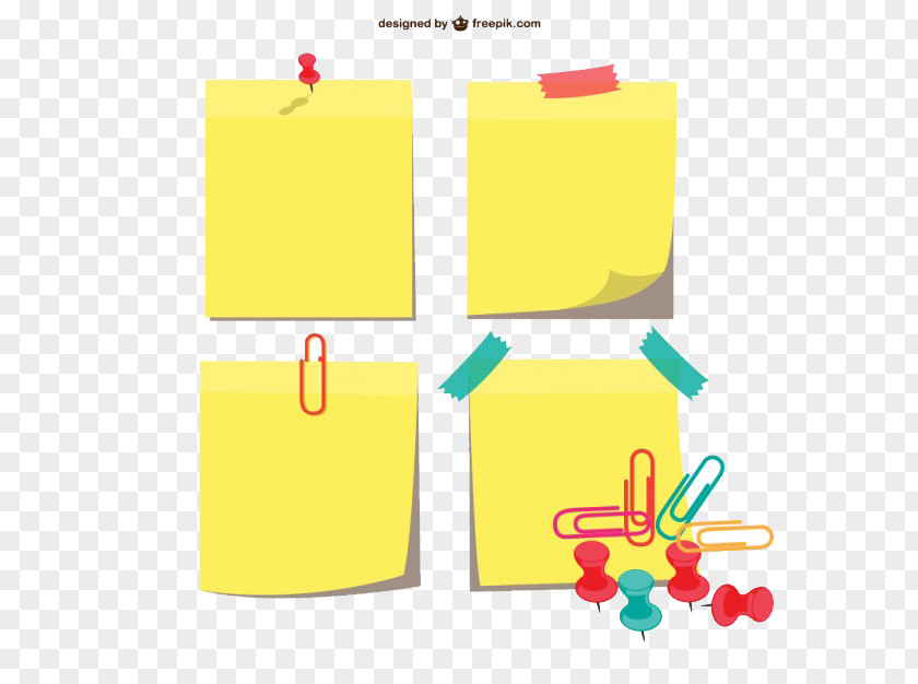 Sticky Notes And Paper Clips Post-it Note Adhesive Tape Clip Art PNG