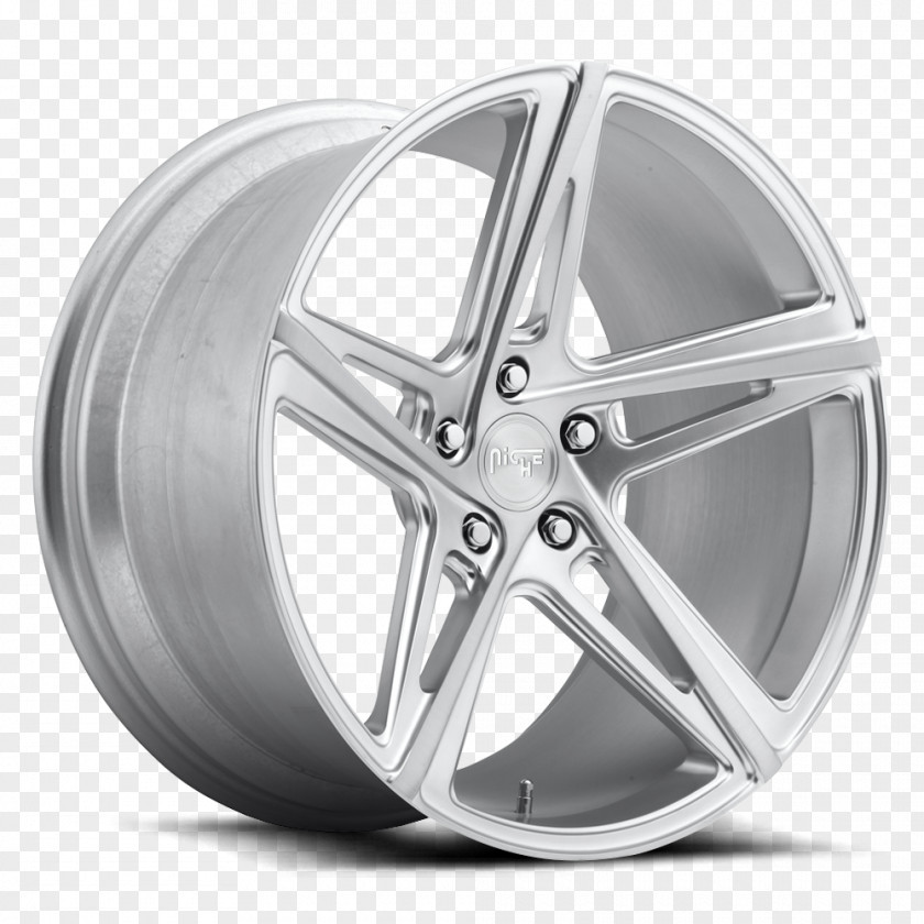 Brushed Alloy Wheel Tire Car Rim Spoke PNG