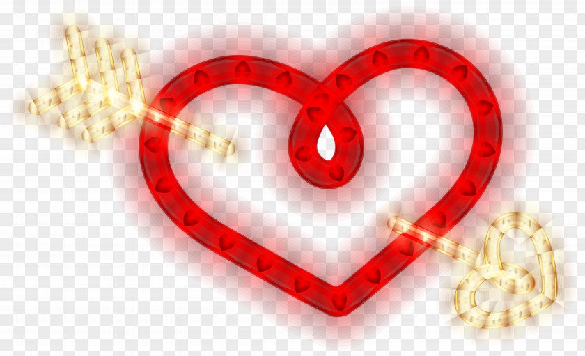 Heart With Arrow Glowing Clipart Image Red Love PNG