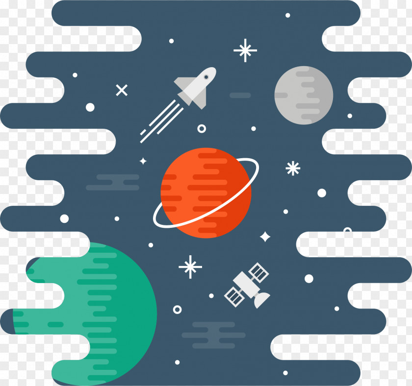 Space Universe Flat Design Interior Services Illustration PNG