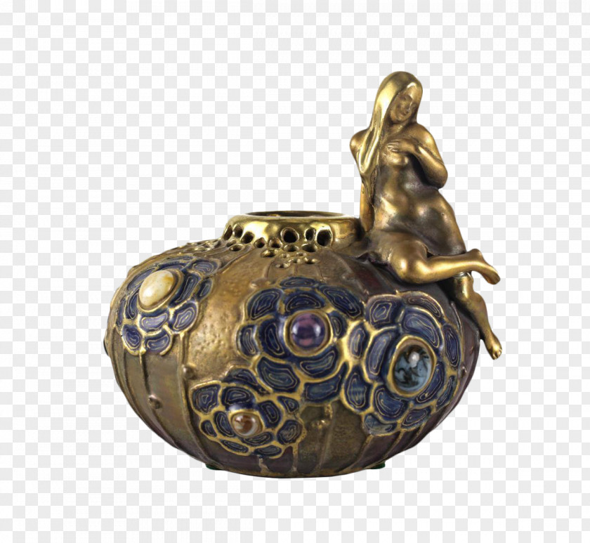 Bronze Drum Vase Design 01504 Ceramic Artifact PNG