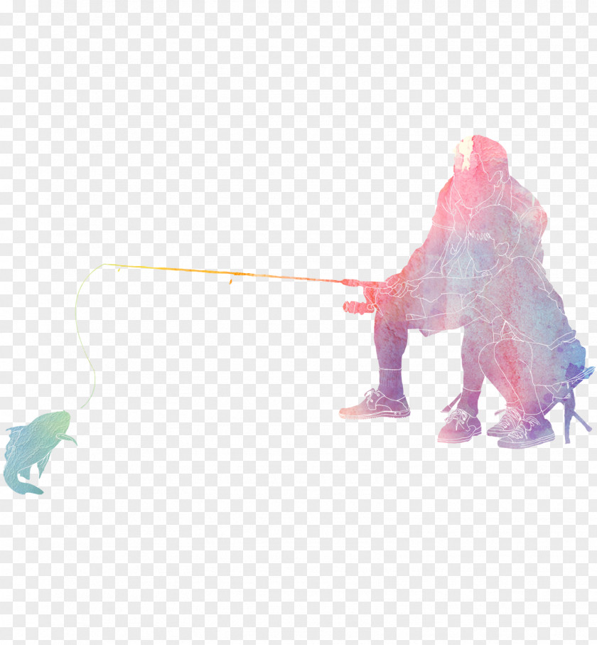 Father And Son Fishing Silhouette PNG
