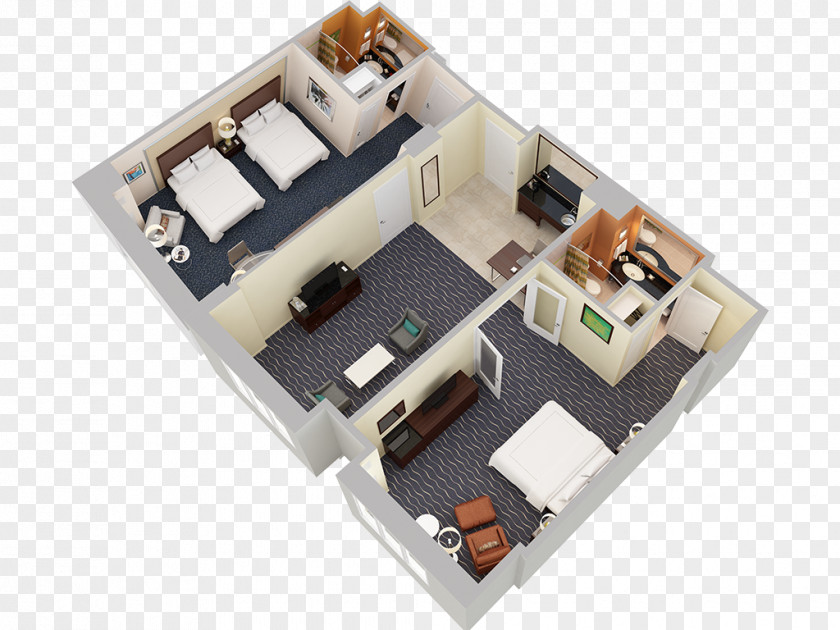 House 3D Floor Plan PNG