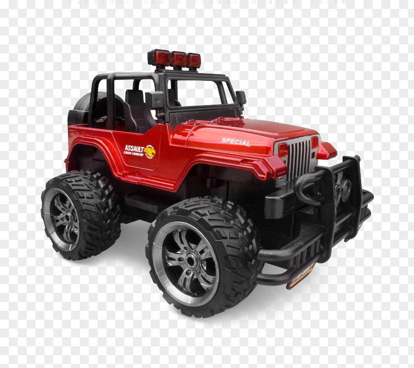 Red Toy Car Jeep Wrangler 2007 Model Battery PNG