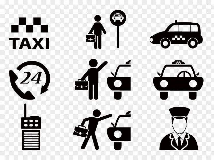 Taxi Service Marks Hand-painted Cartoon Auto Rickshaw Icon PNG