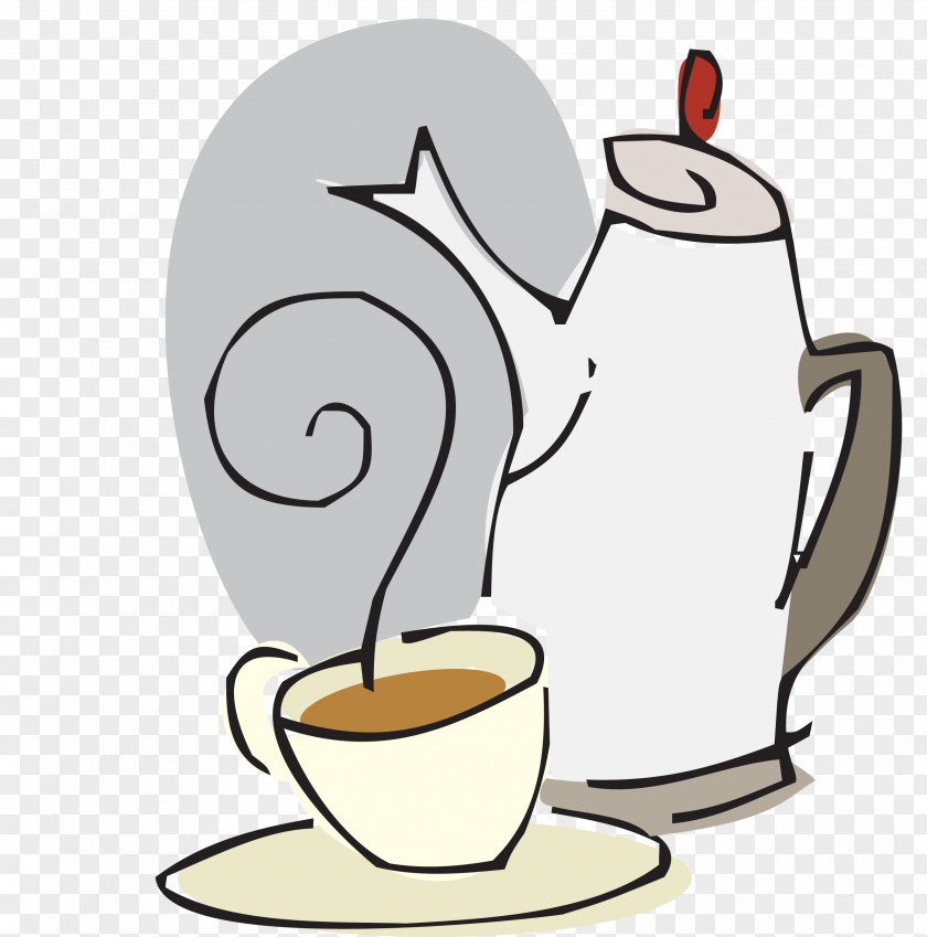 Coffee Teacup Kettle Mug Drawing PNG