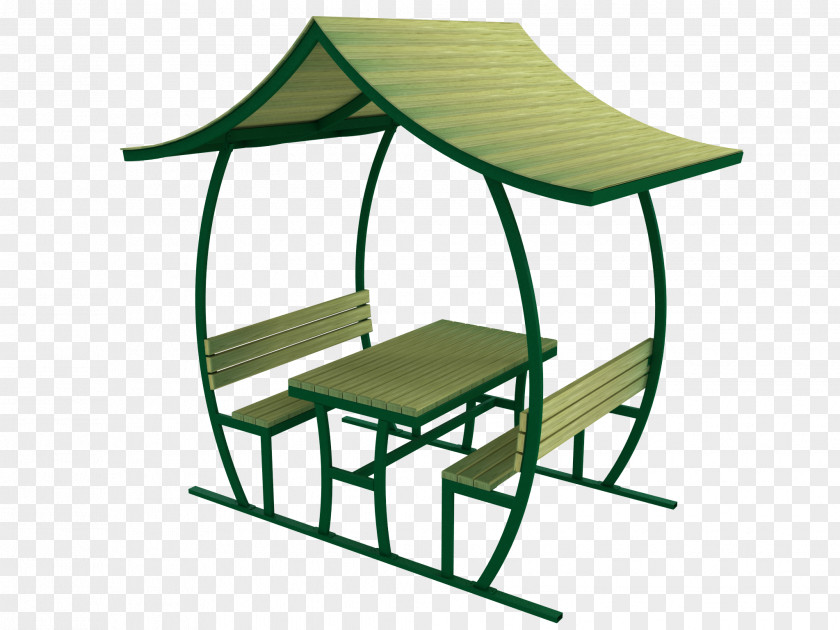Table Bench Gazebo Garden Drawing PNG