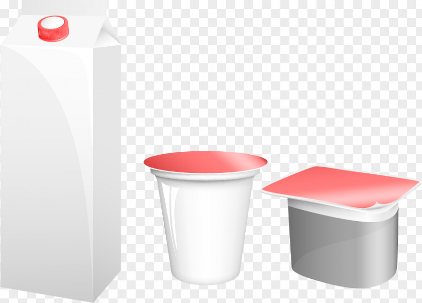Vector Hand-painted Empty Milk Cartons Ceramic Red Angle PNG