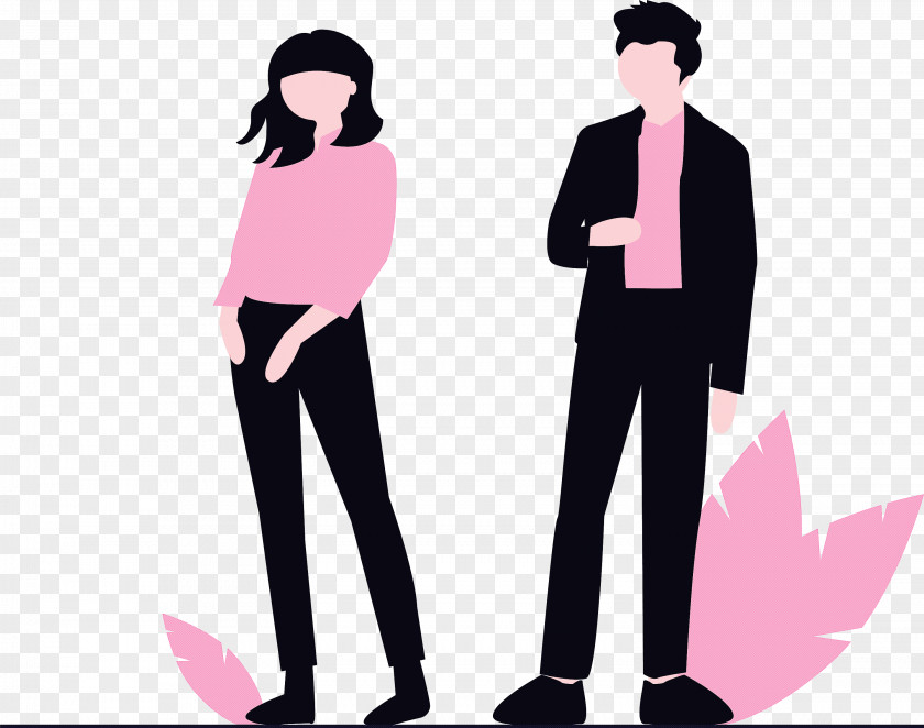 Modern Couple Man Girl PNG