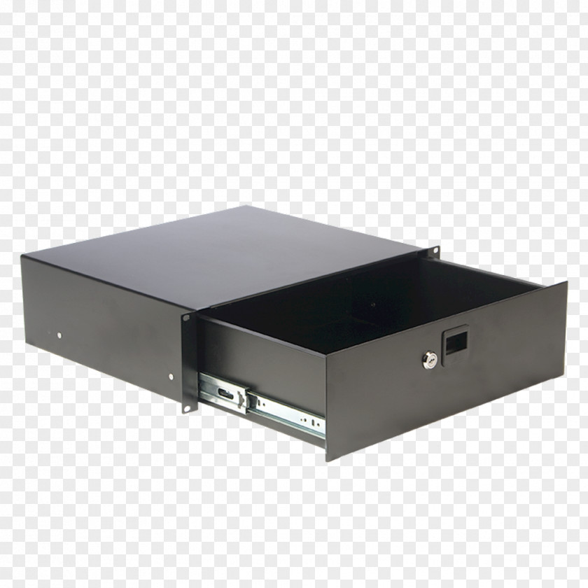 Rack Unit Drawer 19-inch Lock Desk Box PNG
