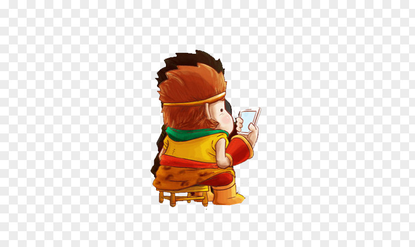 Monkey See Phone Sun Wukong Illustration PNG