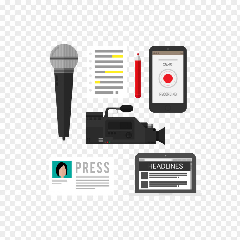News Reporter Vector Elements Microphone Sound Recording And Reproduction PNG