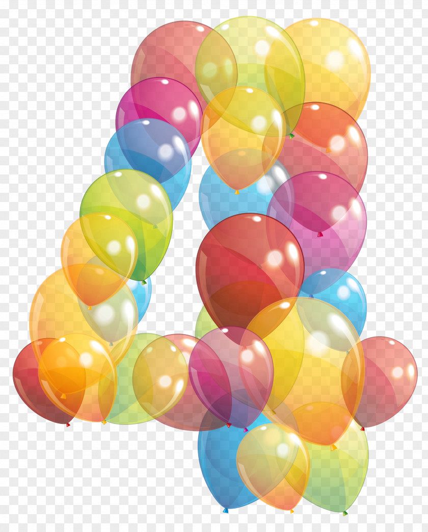 Transparent Four Number Of Balloons Clipart Image Balloon Clip Art PNG