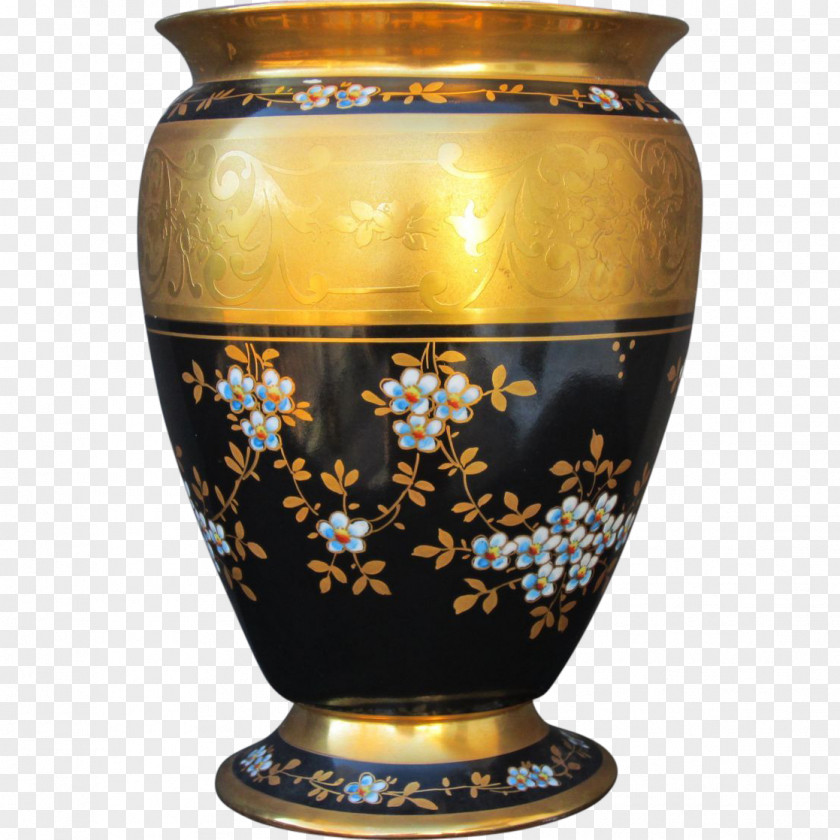 Vase Ceramic Pottery Cobalt Blue Urn PNG