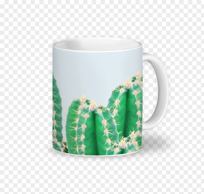 Watercolor Cactus Mug Coffee Cup Cactaceae Tableware Canvas Print PNG