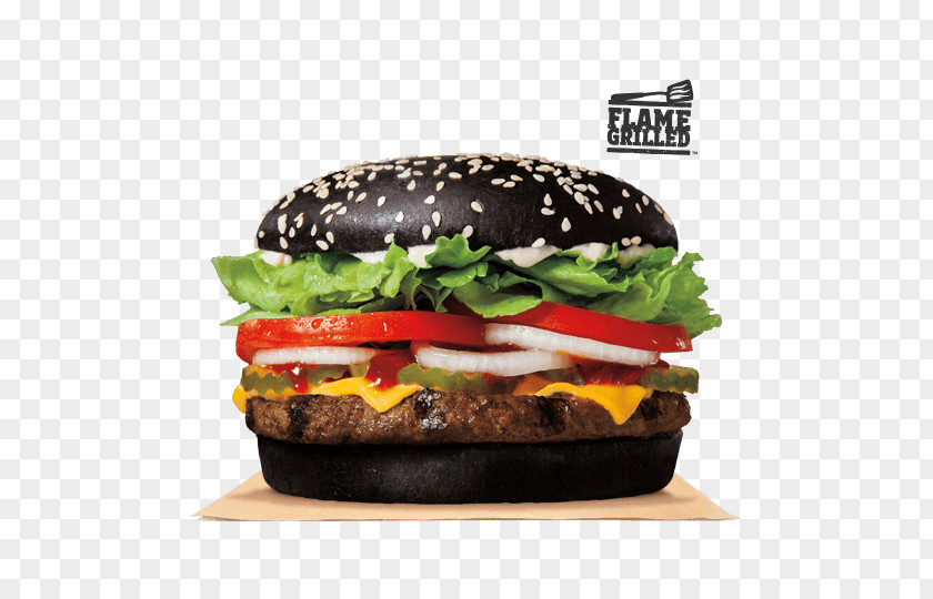 Burger King Hamburger Black Bun Whopper Fast Food PNG