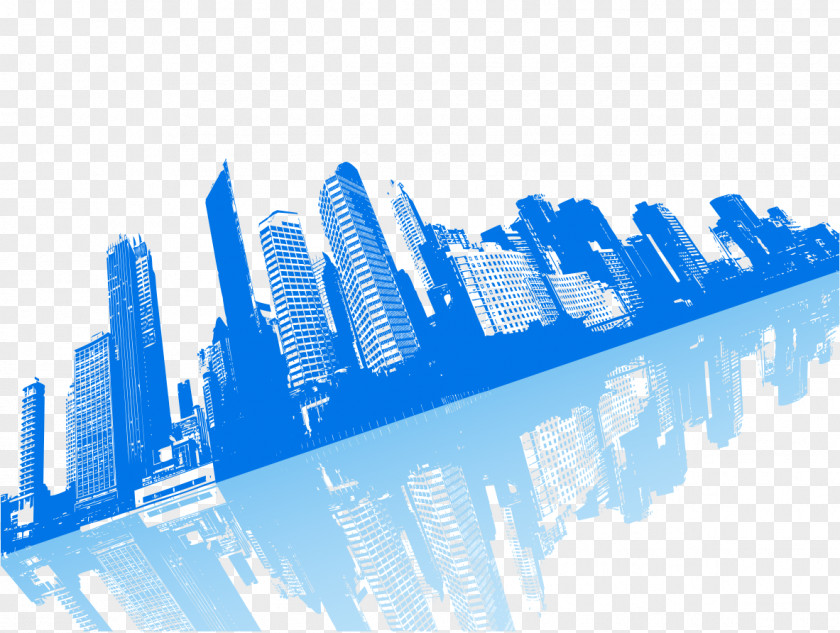 Blue Skyscrapers Vector Building Download PNG